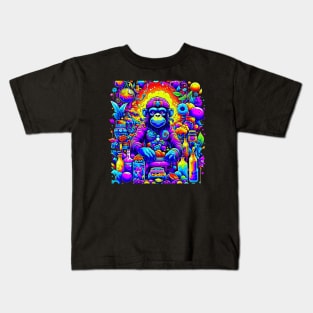 psychedelic Goa fruit monkey Kids T-Shirt